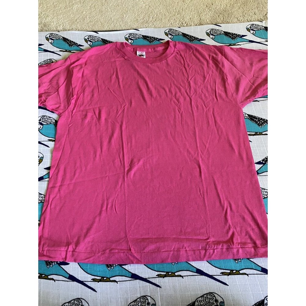 Vintage Fruit of the Loom Ladies Casualwear Single Stitch T shirt Blank XL Pink